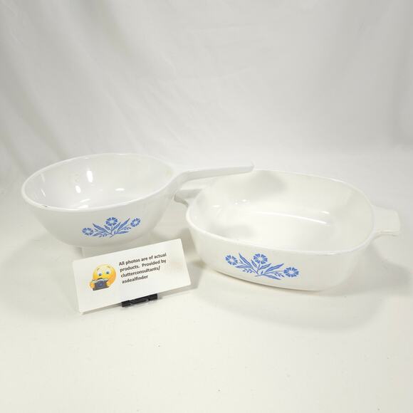 Corning Ware Blue Cornflower Bundle #P-1-B Casserole Dish #P-81-B Saucepan - Picture 1 of 8